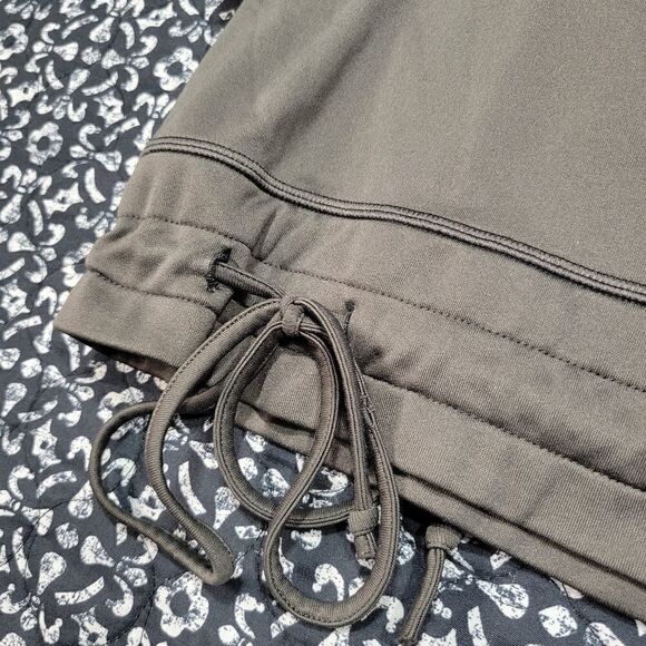 Under Armour Gray Scoop Neck Tie Waist Cozy Casual Athleisure Hooded Sweatshirt - Picture 4 of 9